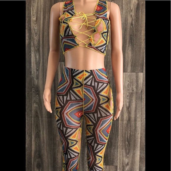 Fashion Nova Colorful Life Mesh Legging Set - Multi Color - Picture 2 of 4